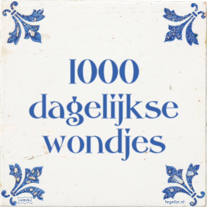 1000 dagelijkse wondjes - Online tegeltjes bakken