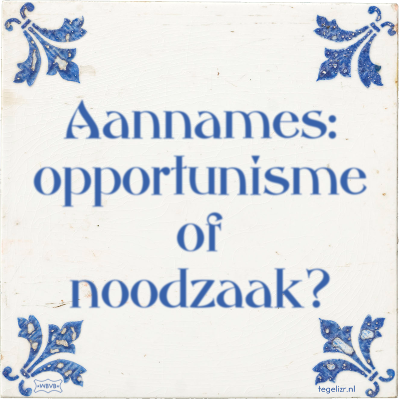 Aannames: opportunisme of noodzaak? - Online tegeltjes bakken