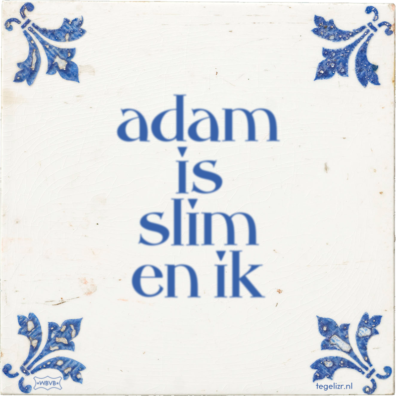 adam is slim en ik - Online tegeltjes bakken