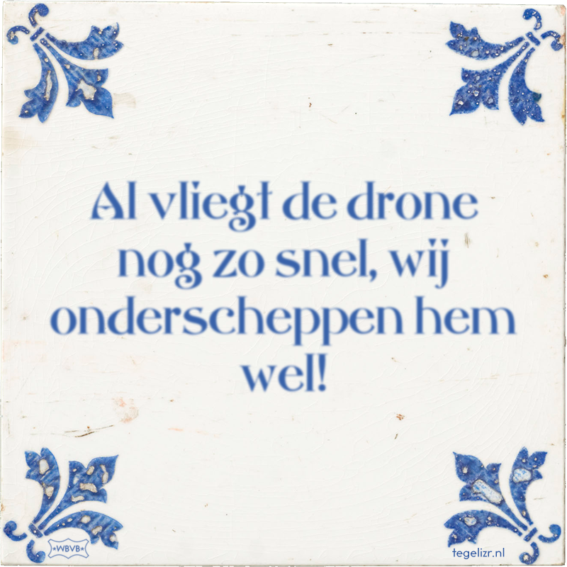 Al vliegt de drone nog zo snel, wij onderscheppen hem wel! - Online tegeltjes bakken