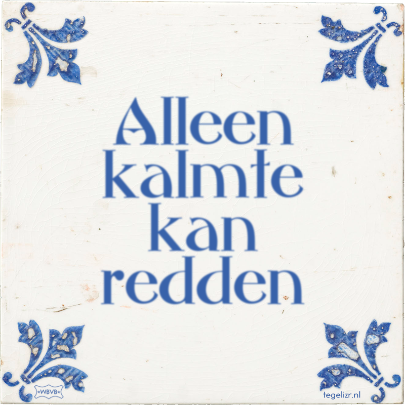 Alleen kalmte kan redden - Online tegeltjes bakken