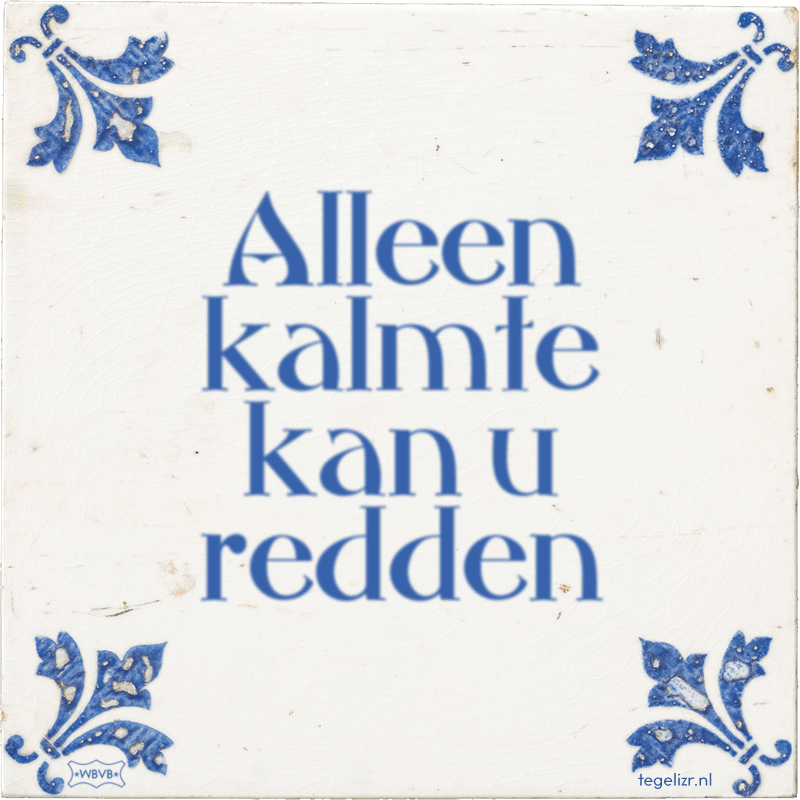 Alleen kalmte kan u redden - Online tegeltjes bakken