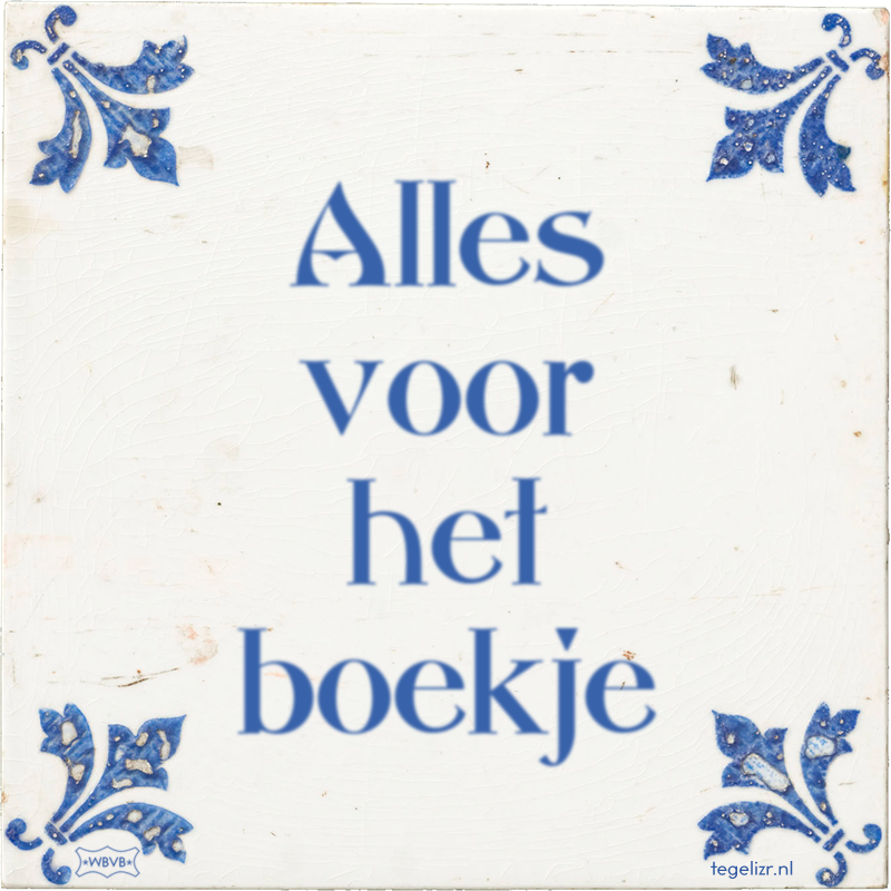 Alles voor het boekje - Online tegeltjes bakken