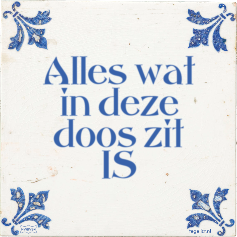 Alles wat in deze doos zit IS - Online tegeltjes bakken