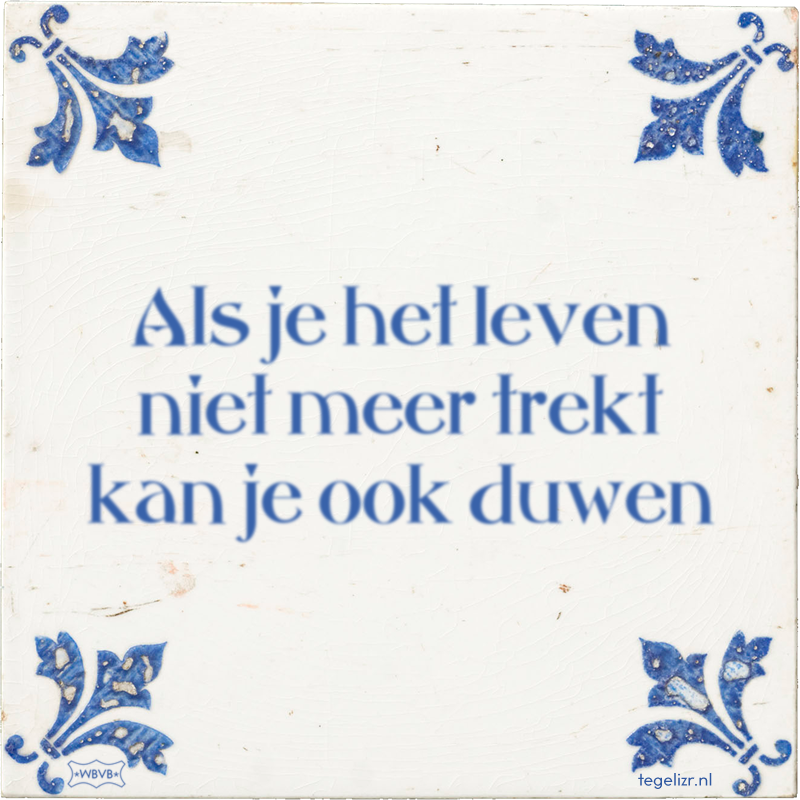 Als je het leven niet meer trekt kan je ook duwen - Online tegeltjes bakken