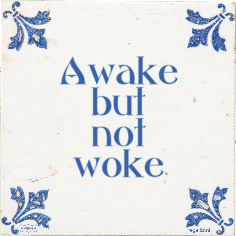 Awake but not woke - Online tegeltjes bakken