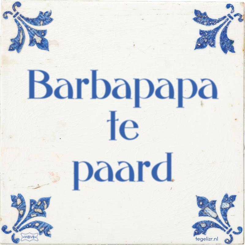 Barbapapa te paard - Online tegeltjes bakken