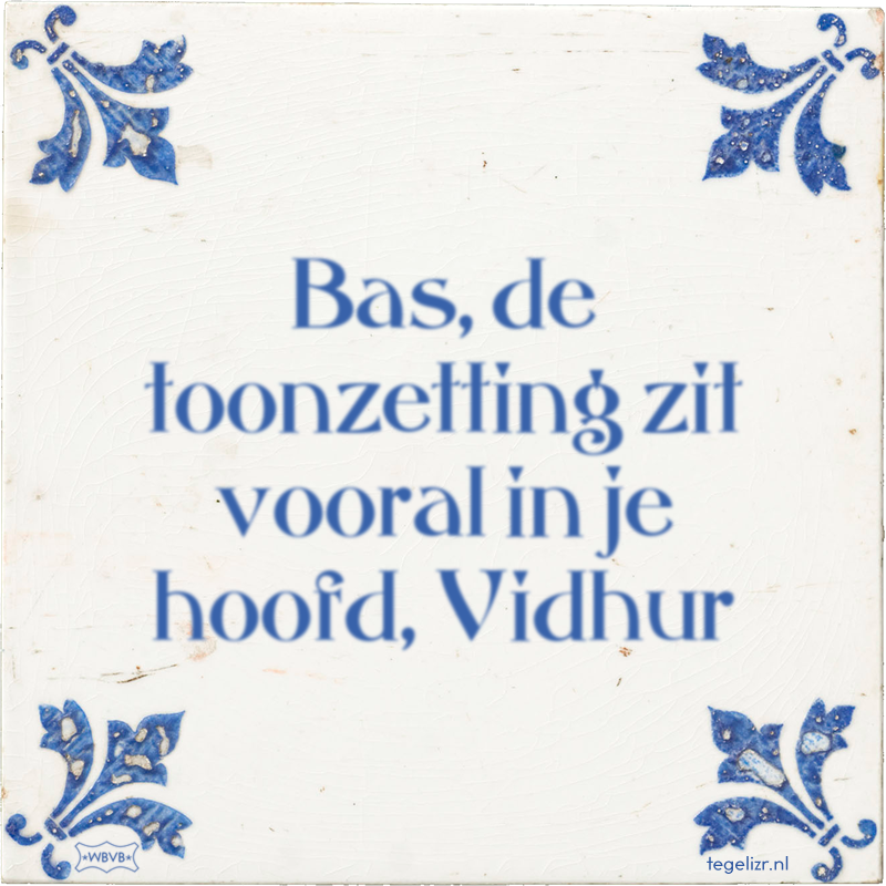 Bas, de toonzetting zit vooral in je hoofd, Vidhur - Online tegeltjes bakken