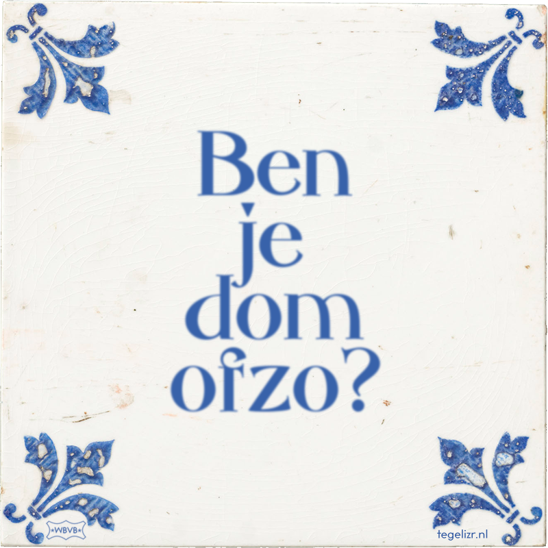 Ben je dom ofzo? - Online tegeltjes bakken