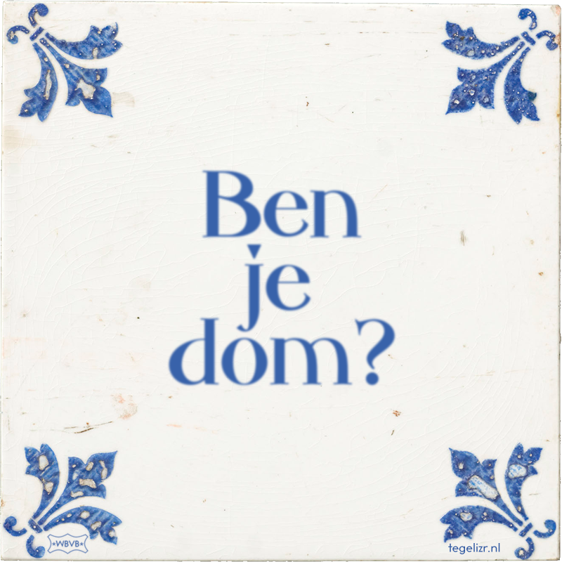 Ben je dom? - Online tegeltjes bakken