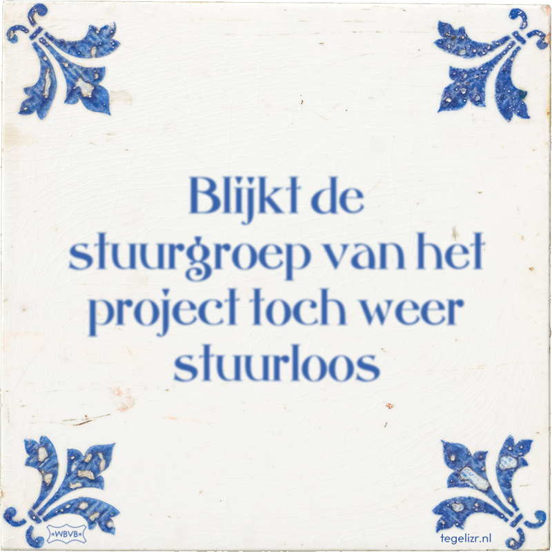 Blijkt de stuurgroep van het project toch weer stuurloos - Online tegeltjes bakken