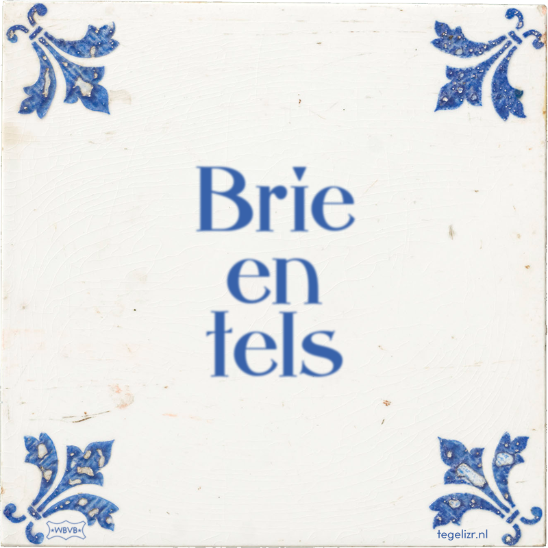 Brie en tels - Online tegeltjes bakken