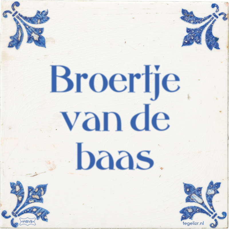 Broertje van de baas - Online tegeltjes bakken