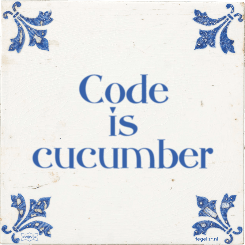 Code is cucumber - Online tegeltjes bakken