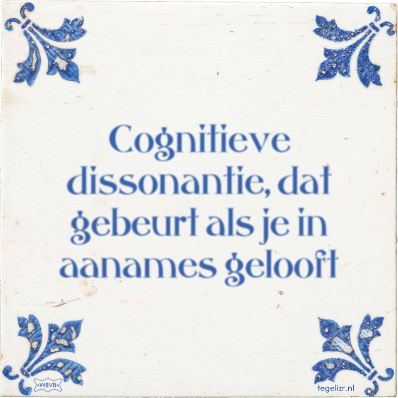 Cognitieve dissonantie, dat gebeurt als je in aanames gelooft - Online tegeltjes bakken