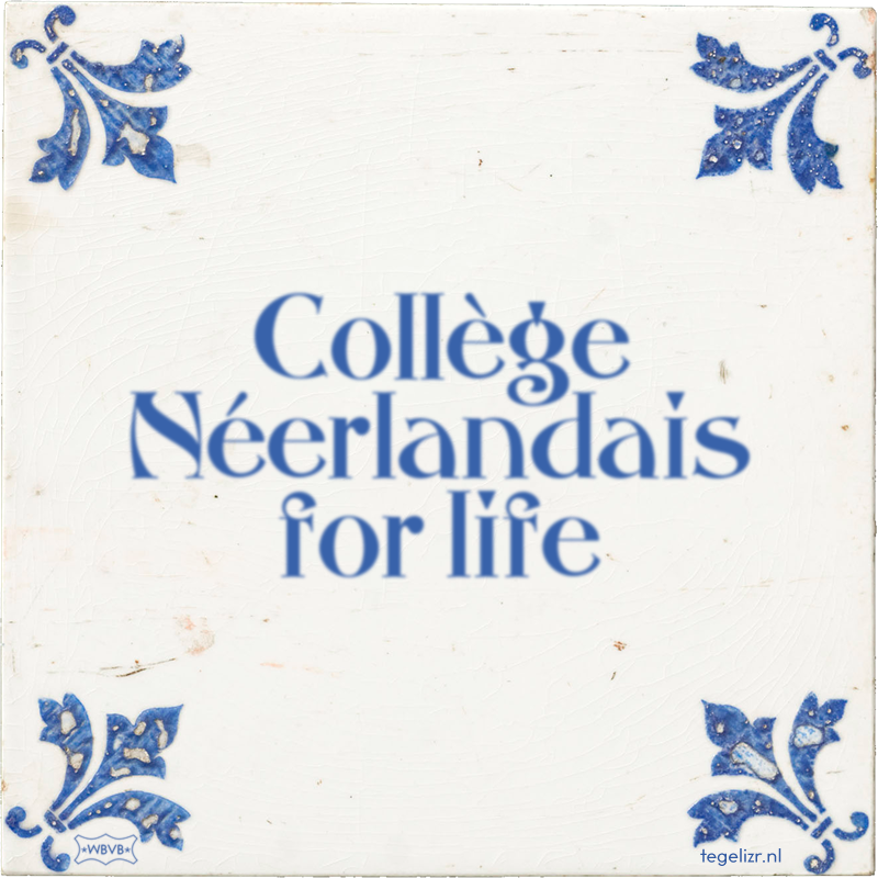 Collège Néerlandais for life - Online tegeltjes bakken