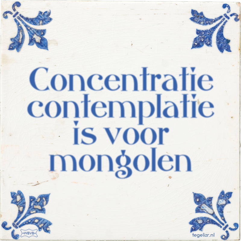 Concentratie contemplatie is voor mongolen - Online tegeltjes bakken
