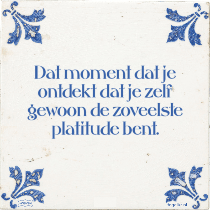 dat moment dat je ontdekt dat je zelf gewoon de zoveelste platitude bent - Online tegeltjes bakken
