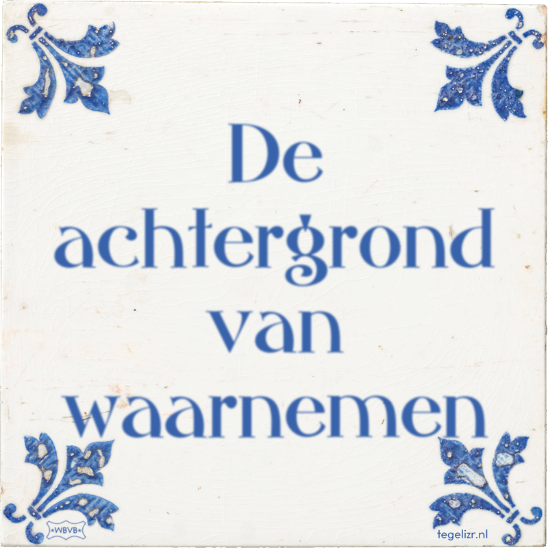 De achtergrond van waarnemen - Online tegeltjes bakken