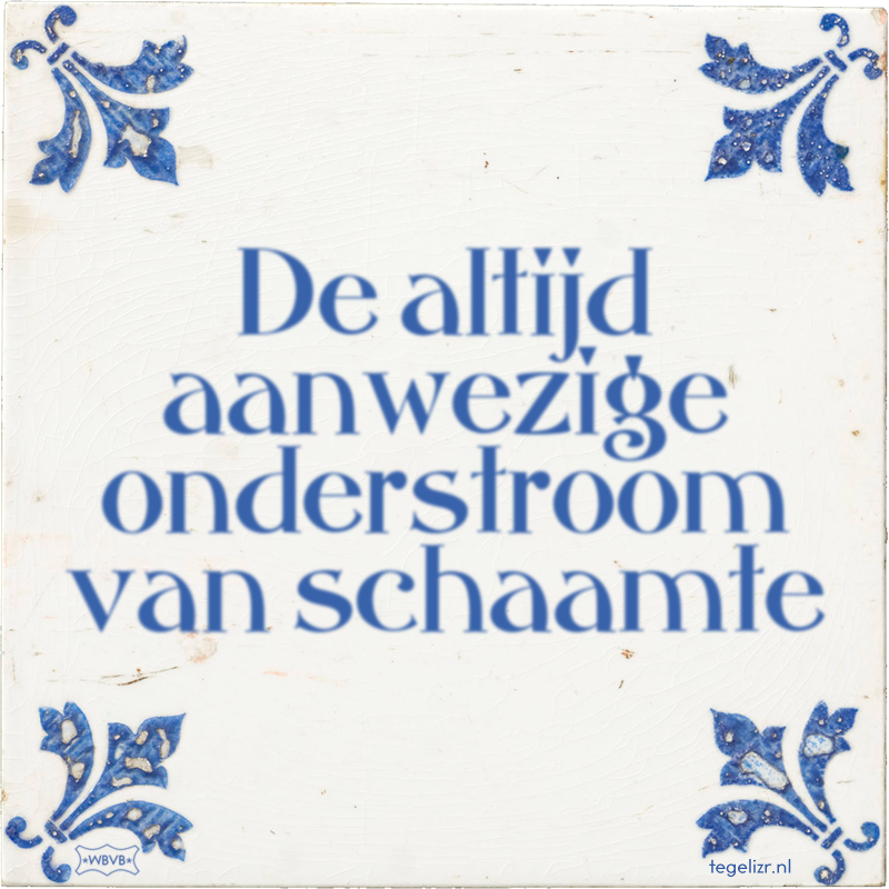 De altijd aanwezige onderstroom van schaamte - Online tegeltjes bakken
