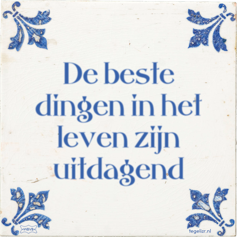 De beste dingen in het leven zijn uitdagend - Online tegeltjes bakken