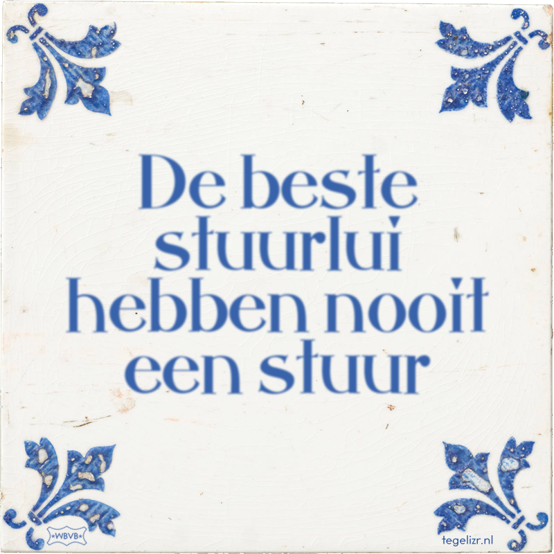 De beste stuurlui hebben nooit een stuur - Online tegeltjes bakken