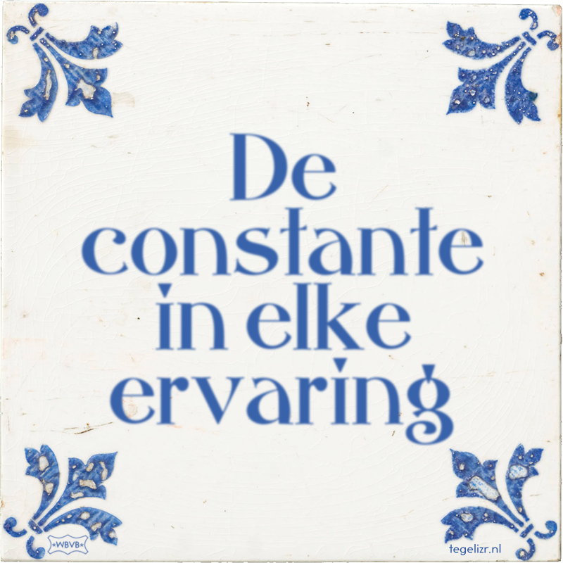 De constante in elke ervaring - Online tegeltjes bakken