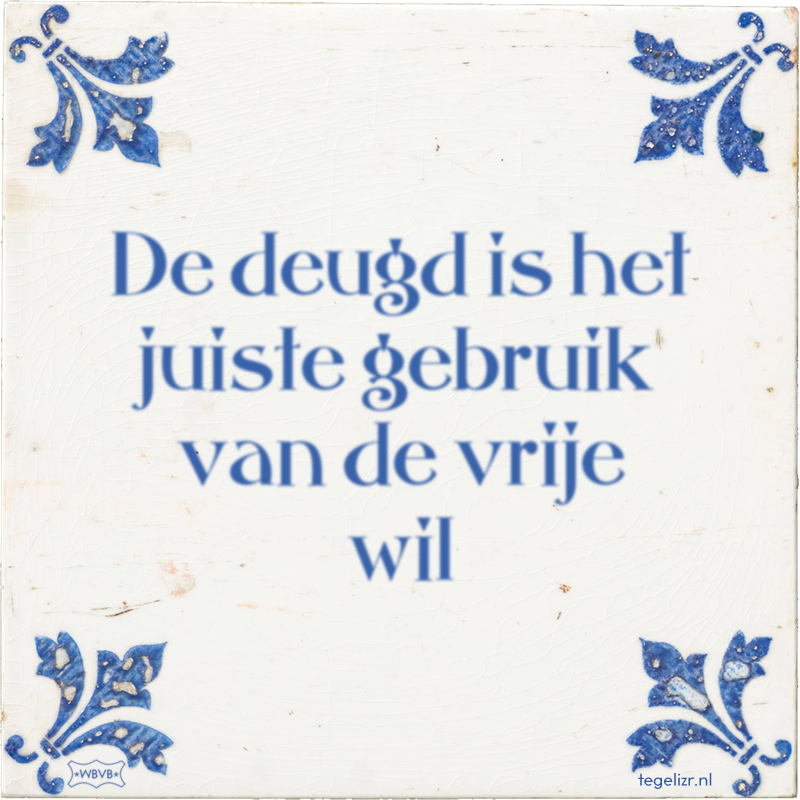 De deugd is het juiste gebruik van de vrije wil - Online tegeltjes bakken