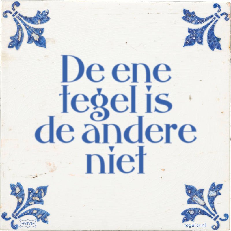 De ene tegel is de andere niet - Online tegeltjes bakken