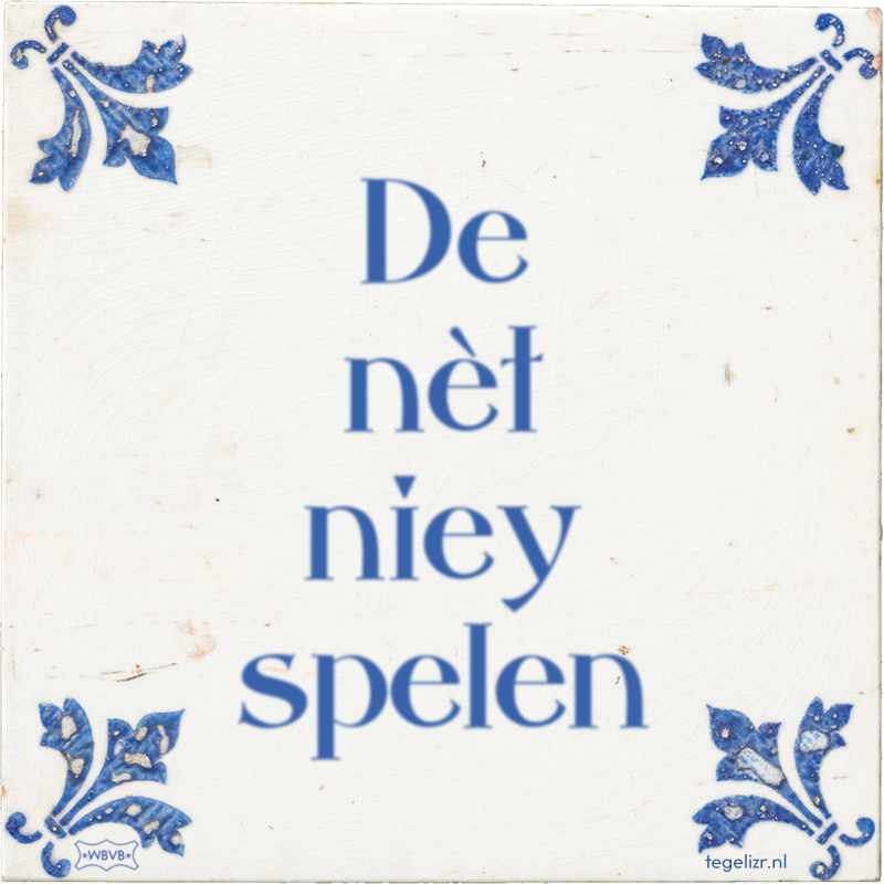 De nèt niey spelen - Online tegeltjes bakken