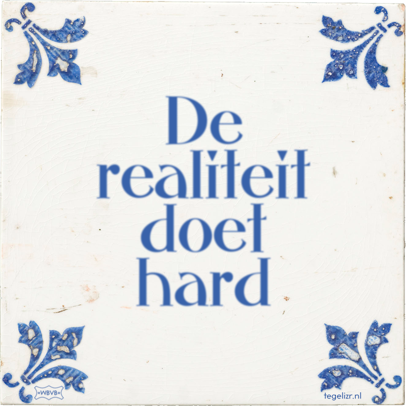 De realiteit doet hard - Online tegeltjes bakken