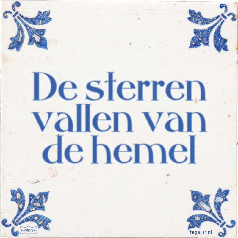 De sterren vallen van de hemel - Online tegeltjes bakken