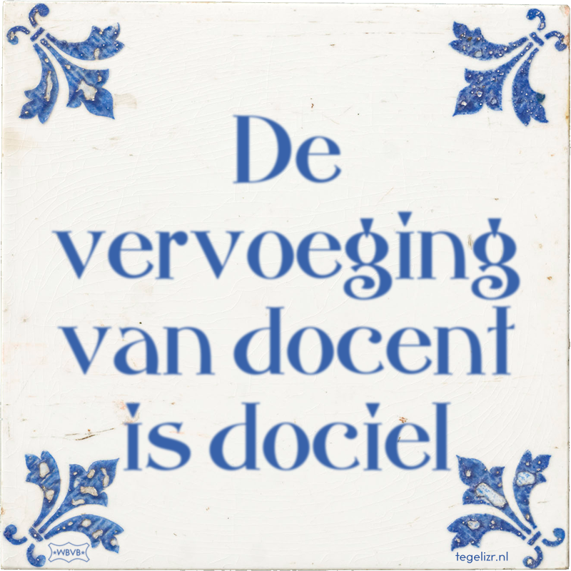 De vervoeging van docent is dociel - Online tegeltjes bakken