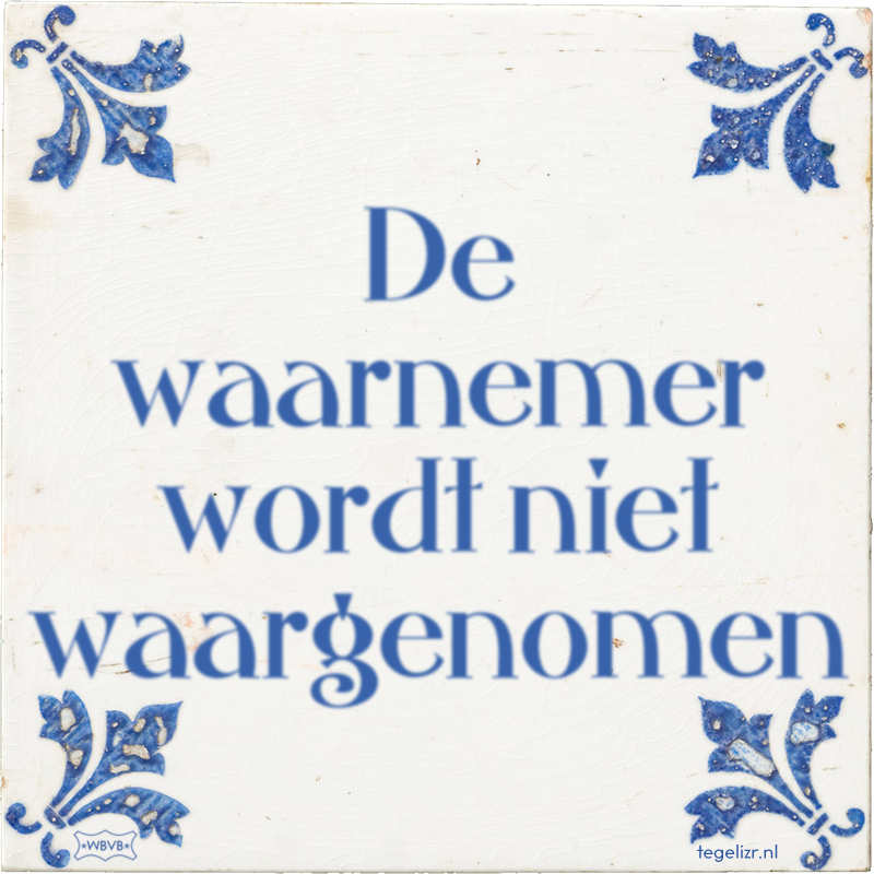 De waarnemer wordt niet waargenomen - Online tegeltjes bakken