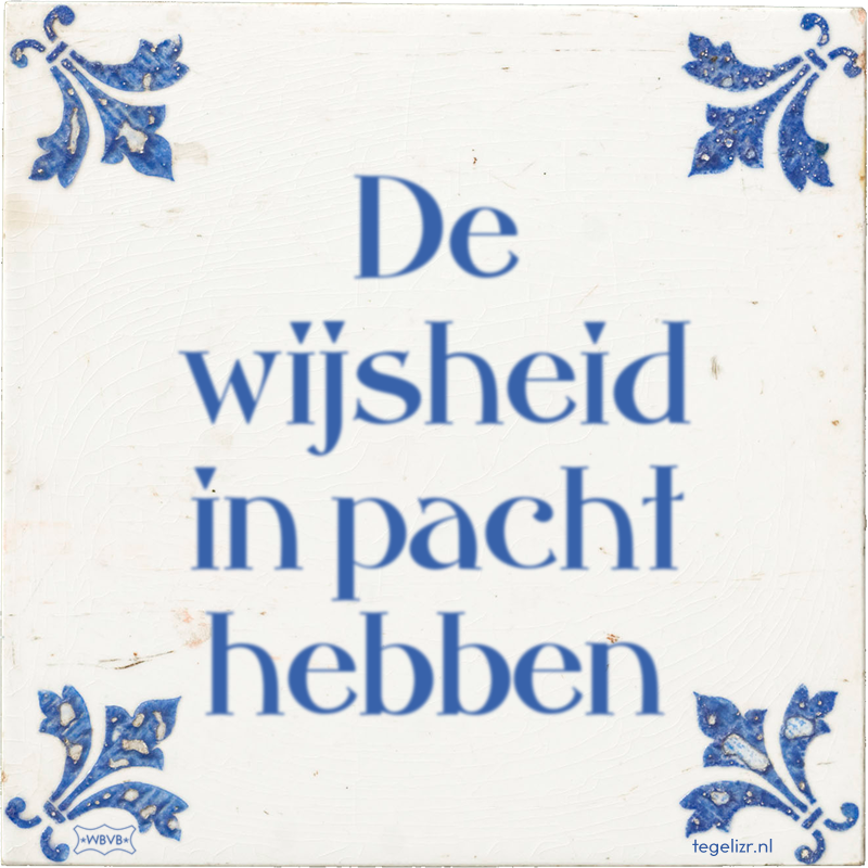 De wijsheid in pacht hebben - Online tegeltjes bakken