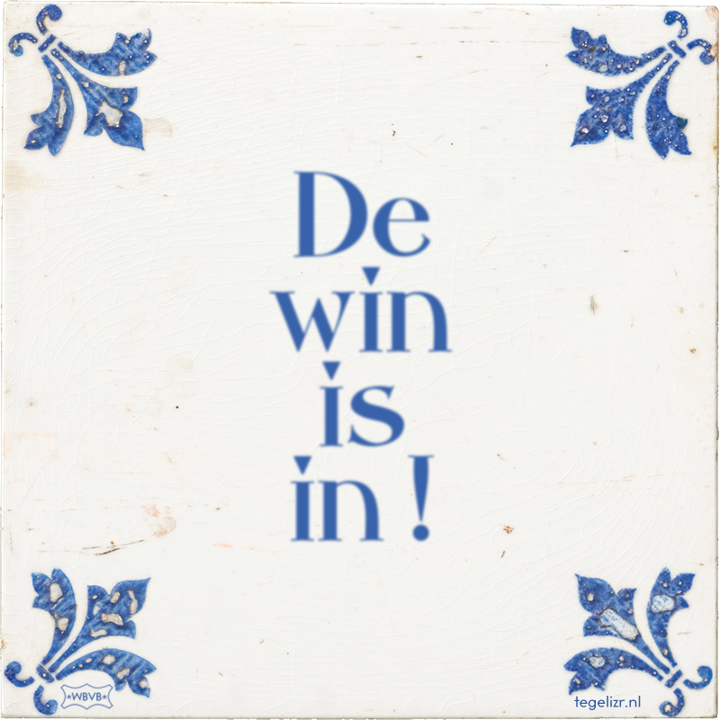 De win is in ! - Online tegeltjes bakken