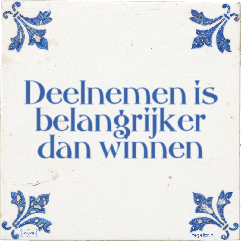 Deelnemen is belangrijker dan winnen - Online tegeltjes bakken