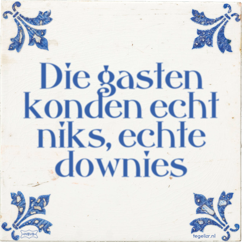Die gasten konden echt niks, echte downies - Online tegeltjes bakken