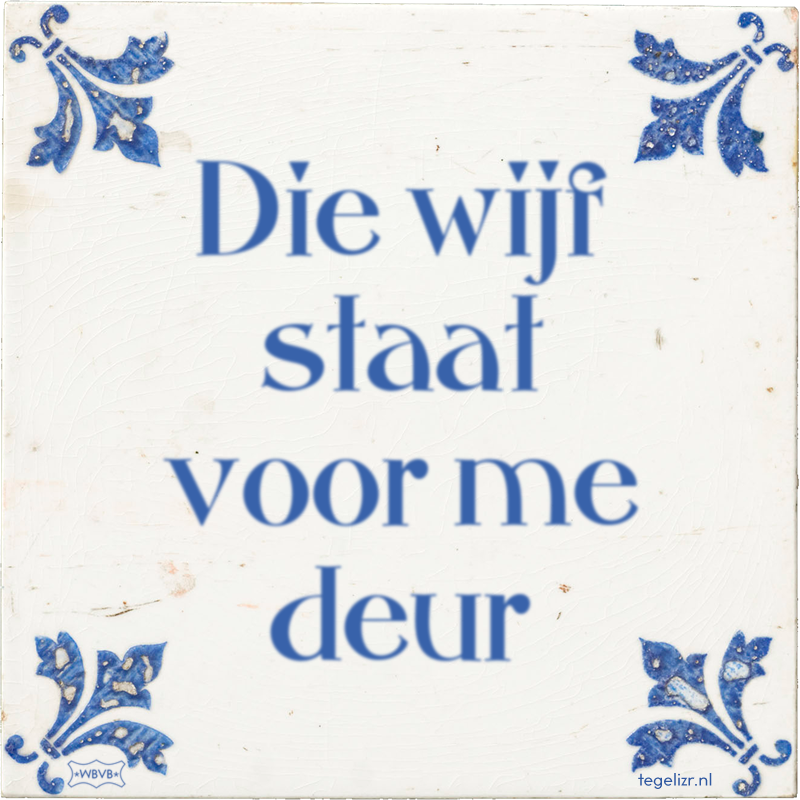 Die wijf staat voor me deur - Online tegeltjes bakken