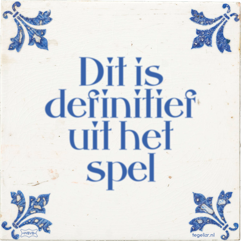 Dit is definitief uit het spel - Online tegeltjes bakken