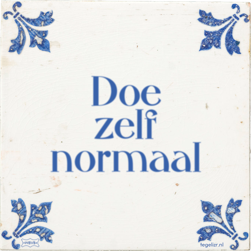 Doe zelf normaal - Online tegeltjes bakken