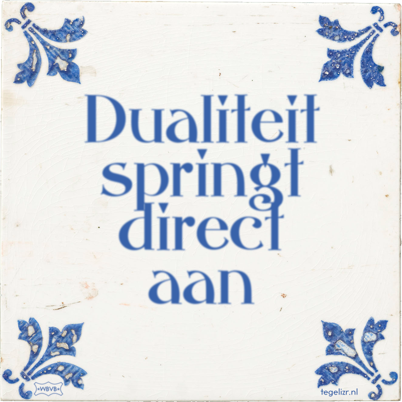 Dualiteit springt direct aan - Online tegeltjes bakken
