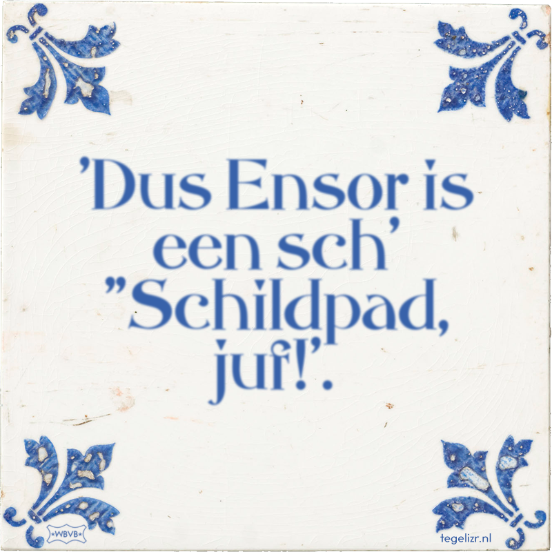 'Dus Ensor is een sch' 