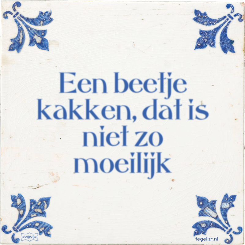Een beetje kakken, dat is niet zo moeilijk - Online tegeltjes bakken