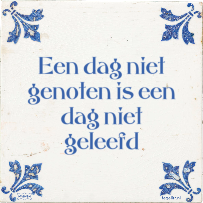 Een dag niet genoten is een dag niet geleefd - Online tegeltjes bakken