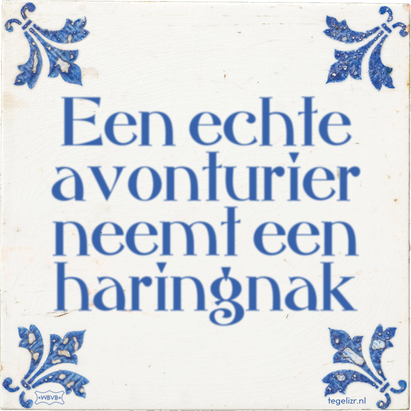 Een echte avonturier neemt een haringnak - Online tegeltjes bakken