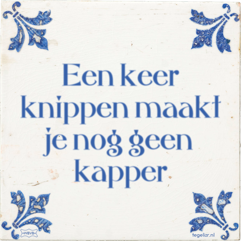 Een keer knippen maakt je nog geen kapper - Online tegeltjes bakken