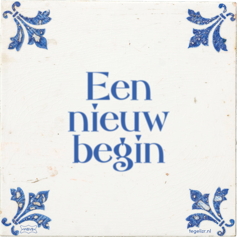 Een nieuw begin - Online tegeltjes bakken