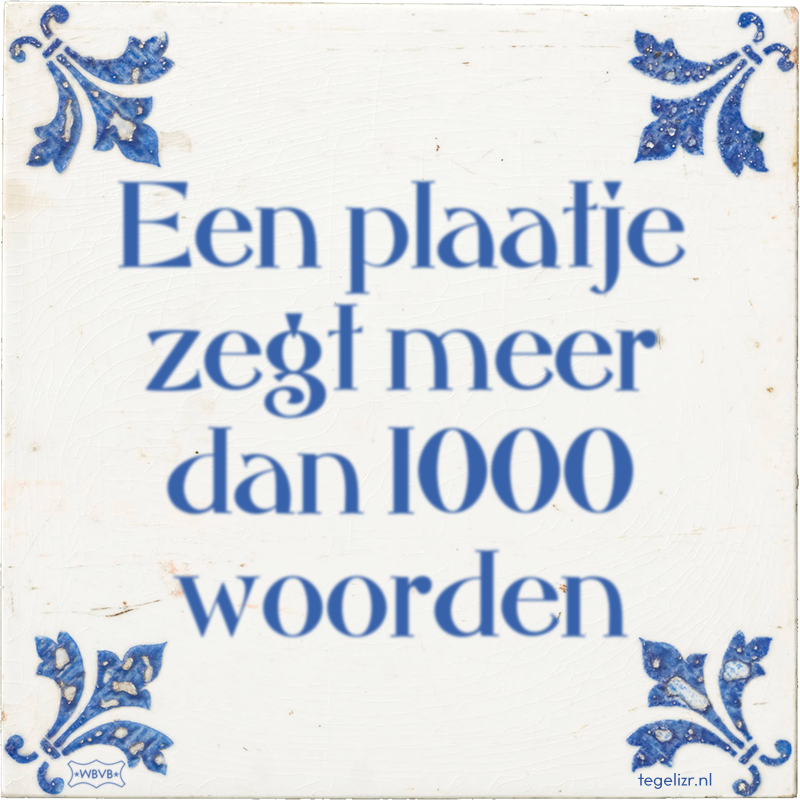 Een plaatje zegt meer dan 1000 woorden - Online tegeltjes bakken