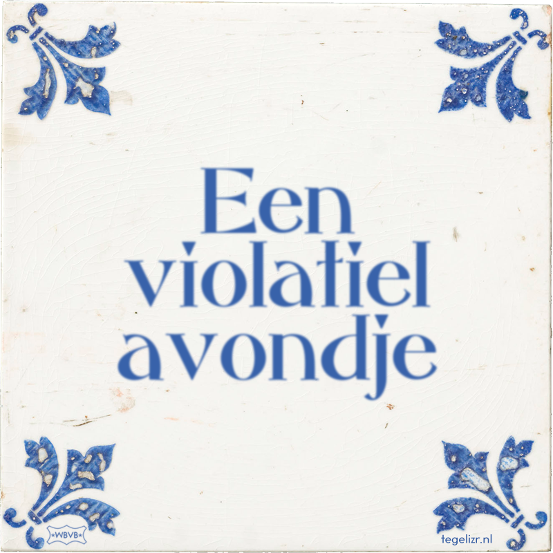 Een violatiel avondje - Online tegeltjes bakken